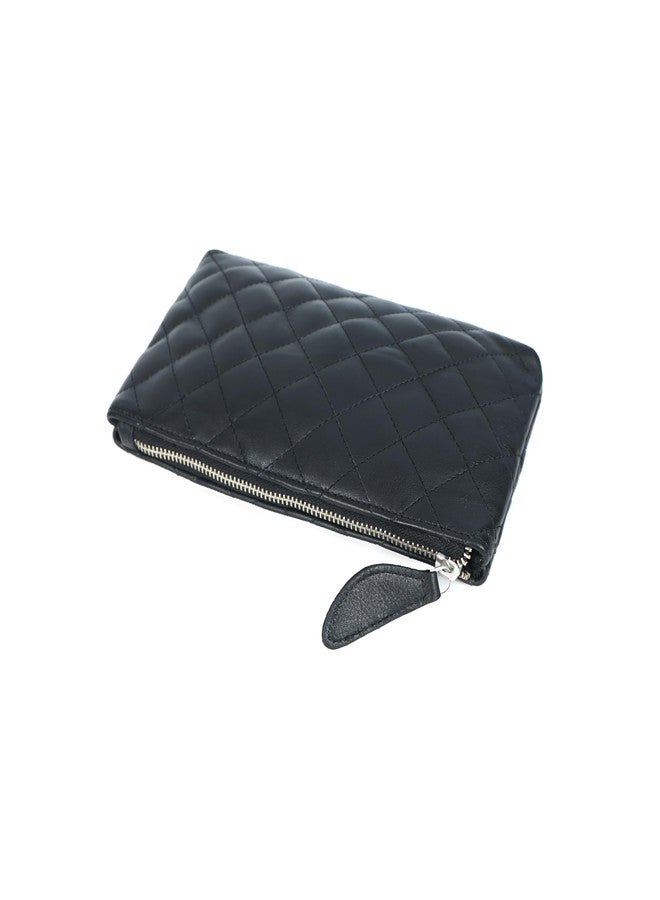 Celtic Premium Quilted Genuine Leather Zip Pouch Clutch for Women | Luxury Travel Bag - Image 5